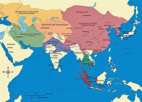 142 Mongol Empire division of Khanat 13th Century Map